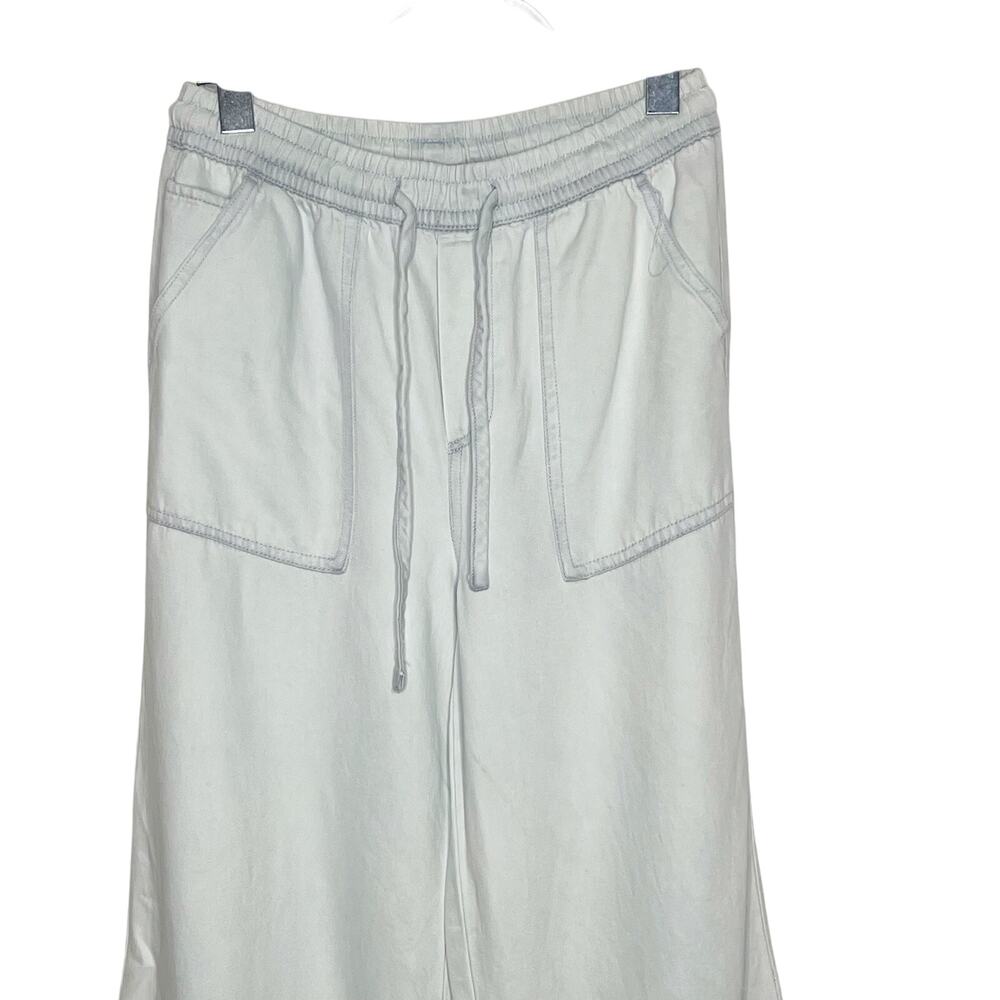 Women's Wide-Leg Drawstring Lounge Pants - White - Picture 4 of 10
